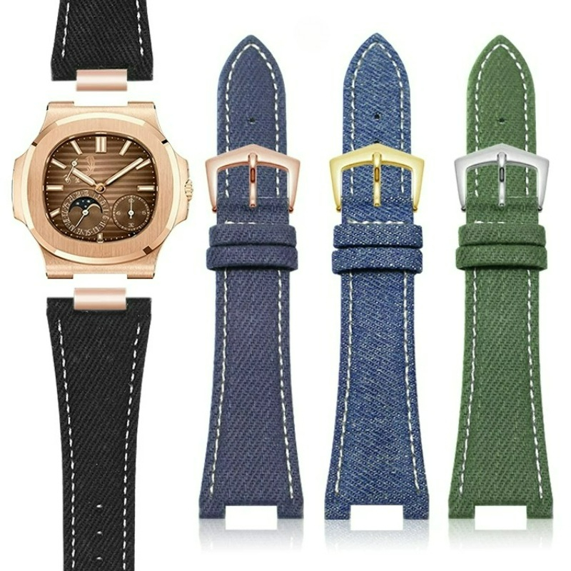 Patek Philippe Watch Nautilus - パテックフィリップノーチラスシリーズPP5711 5712 5726 5980用メンズナイロンキャンバスウォッチストラップ、耐久性があり通気性があり無臭。