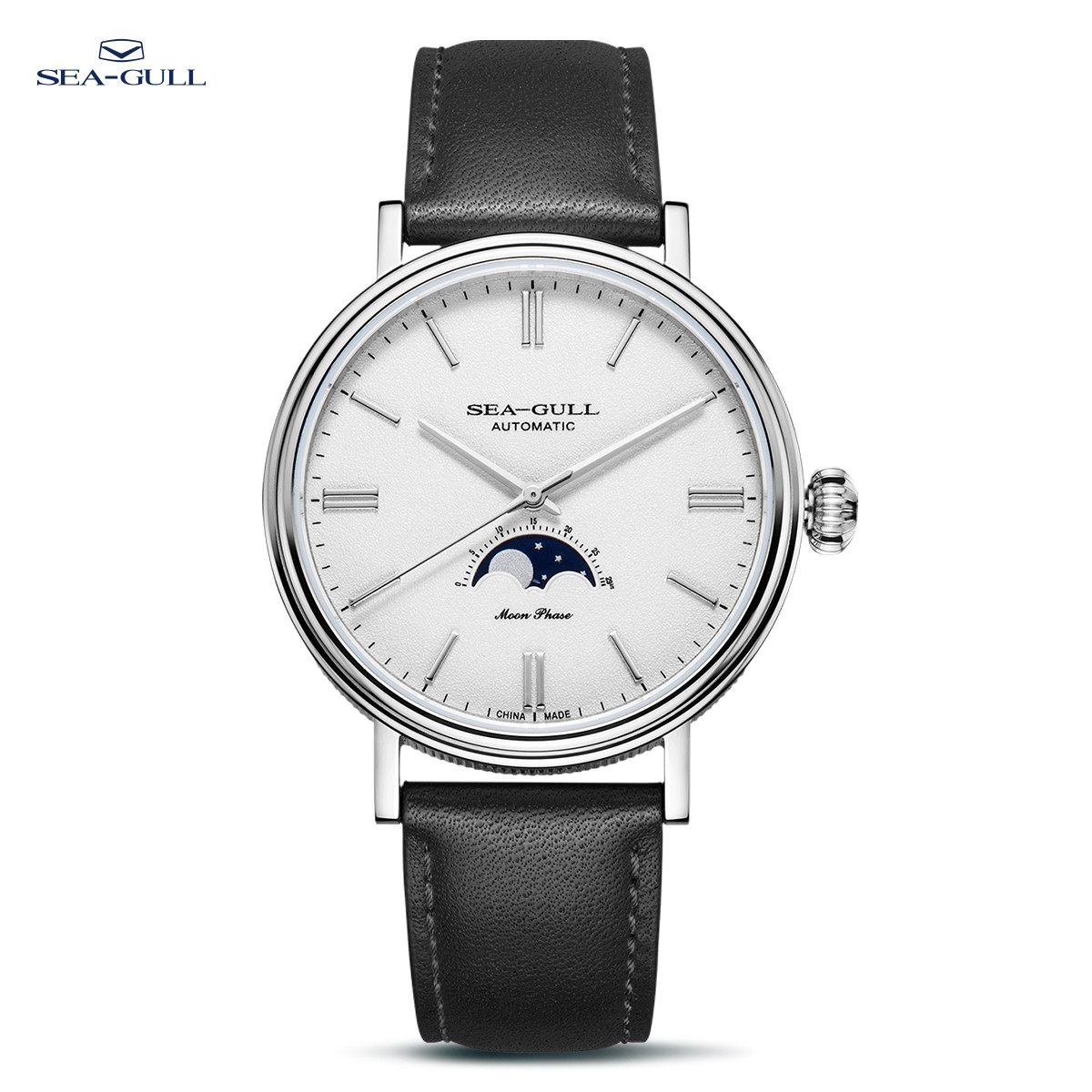 Omega Watch Constellation - カモメ自動機械式時計男性用クラシックムーンフェイズ腕時計レザーストラップカジュアル 41 ミリメートルトップブランド時計 819.12.6136