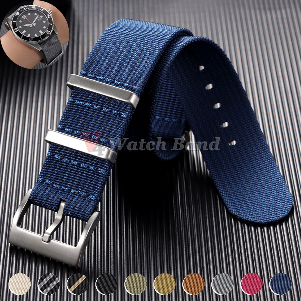 Nato Strap Nylon - 高品質生地の腕時計バンド 18mm 20mm 22mm スポーツウォッチストラップ 編み込みナイロンストラップ