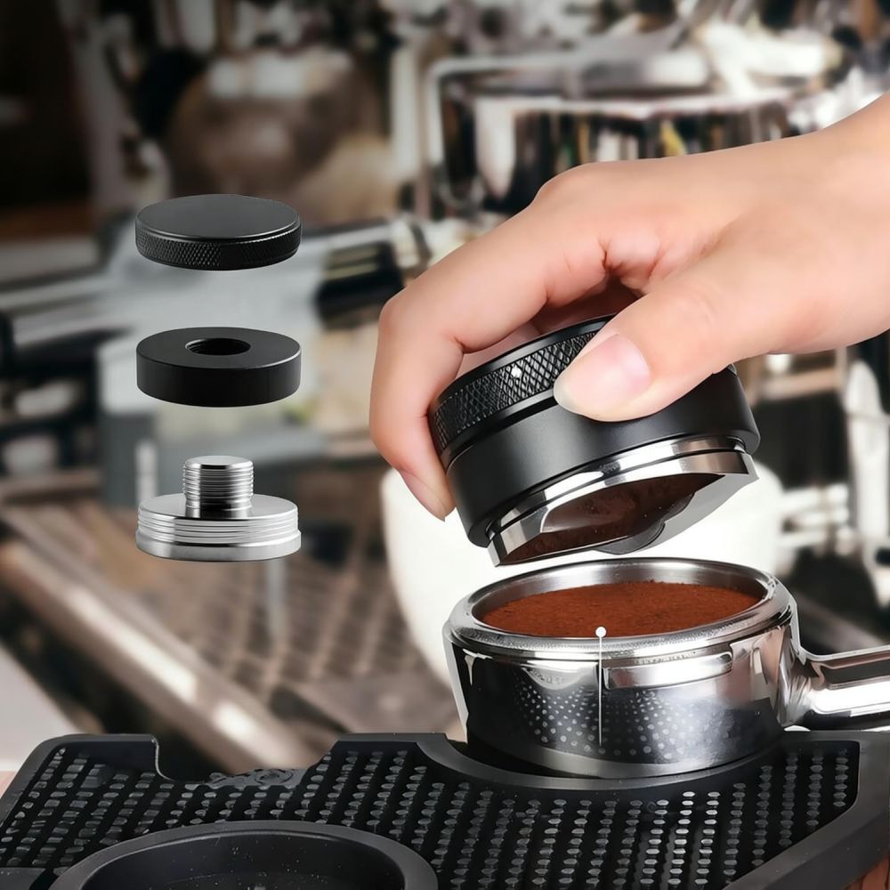 Spring Bar Tool Set - サペリ材のエスプレッソタンパーレシピ7点セット。コーヒーバー用。スプリング式タンパーニードル、WDTツール、計量用ファンネル、バリスタ用具。