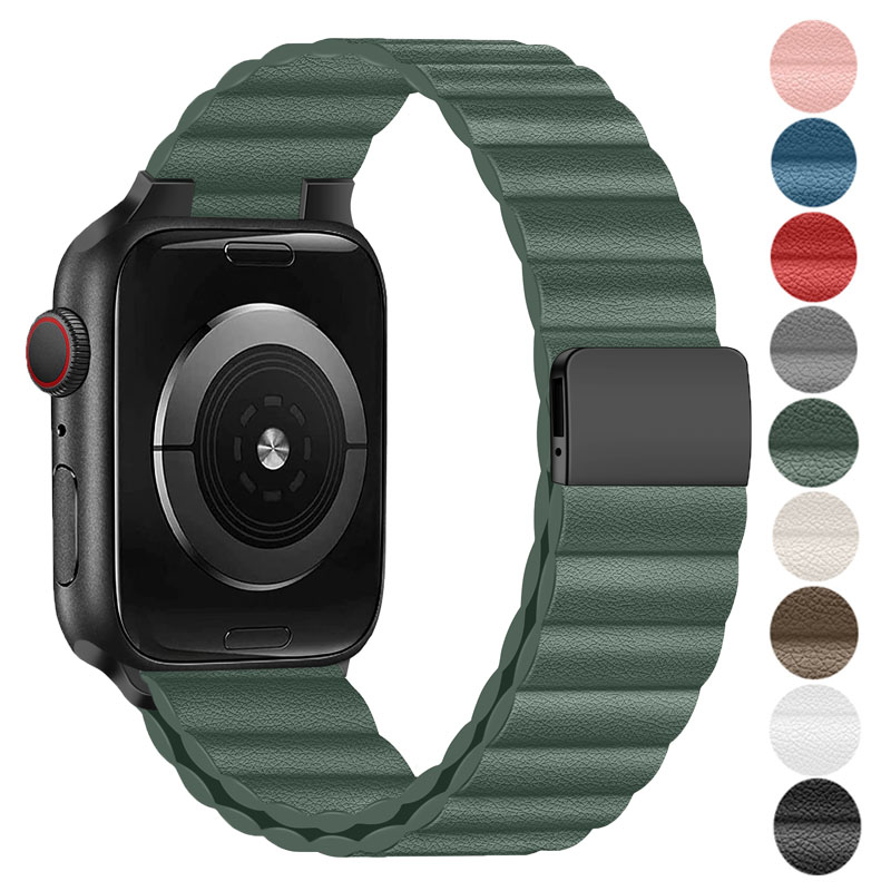 Milanese Loop Magnetic - Apple Watch用レザーストラップ,38,42,38,44,40mm,49,41mm,磁気ブレスレット,iwatchシリーズ3,5,4用6、se、7、8、9バンド
