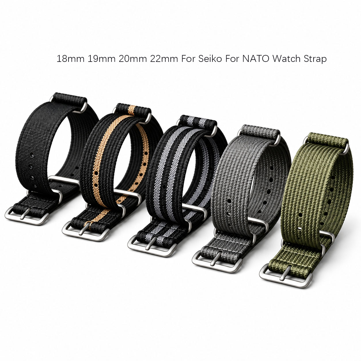 18mm、19mm、20mm、22mm。セイコー・ダイバーシ - Nato Strap Nylon のレビューと価格