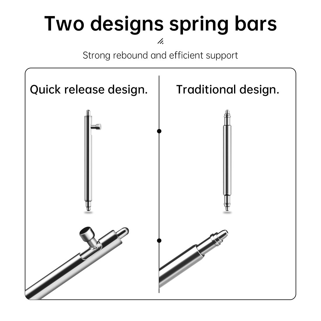 Maikes-スプリングバー付き時計ストラップ,316lステ - Curved Spring Bar のレビューと価格