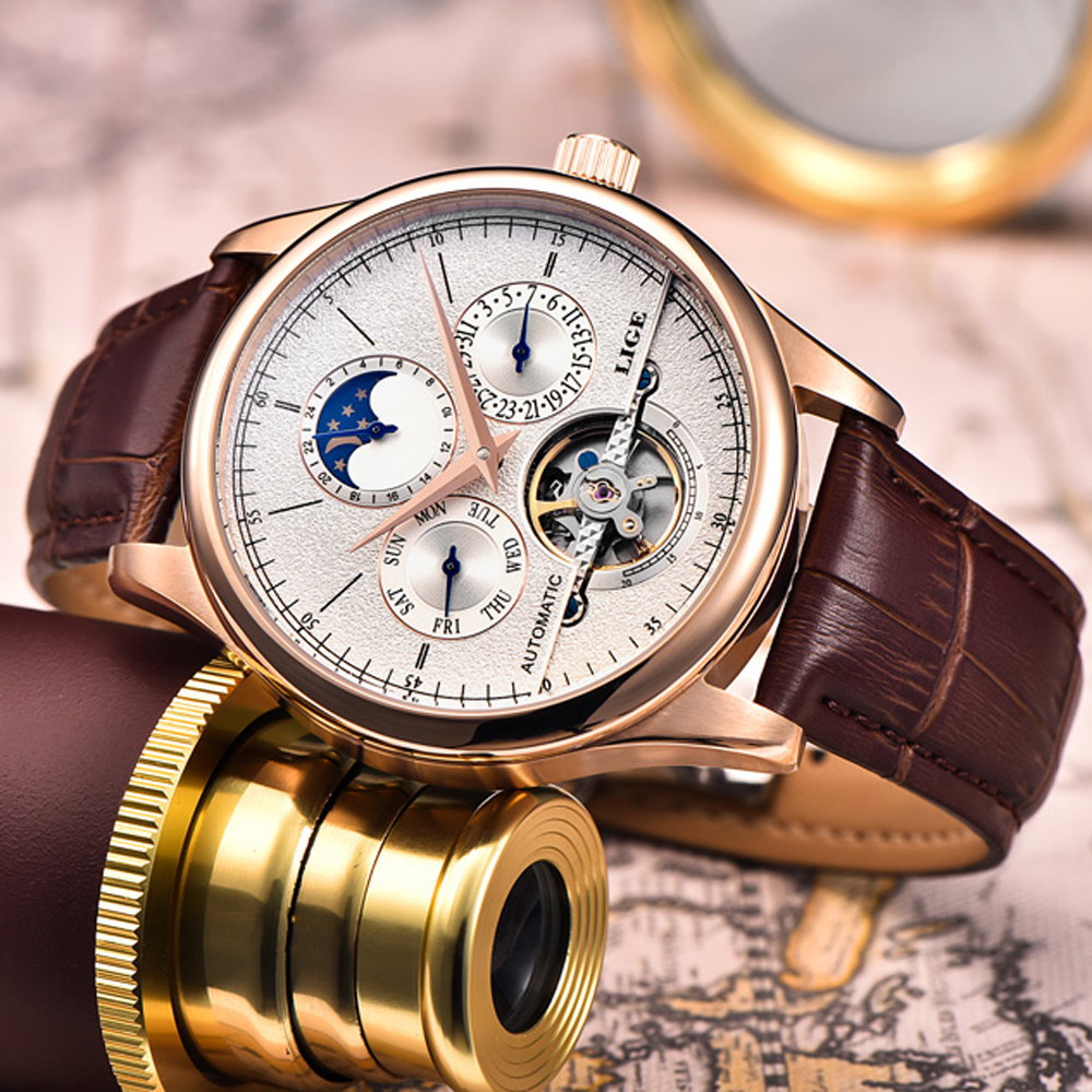 LIGE ブランド クラシック メンズ レトロ腕時計 自動機 - Omega Watch Constellation のレビューと価格