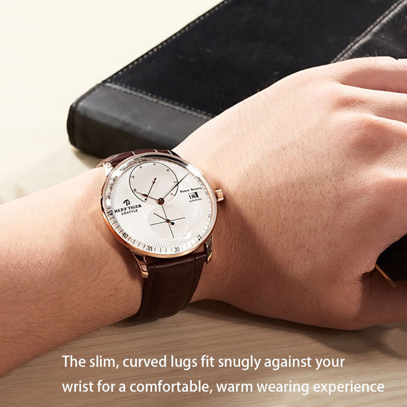 防水機械式メンズ腕時計、日付とパワーリザーブ表示付き、ステン - Seiko Watch Presage のレビューと価格
